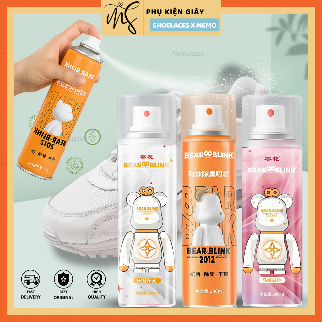 Xịt Khử Mùi Giày Nano Bạc Bear Blink Xịt Khử Mùi Giày Nano Bạc Bear Blink