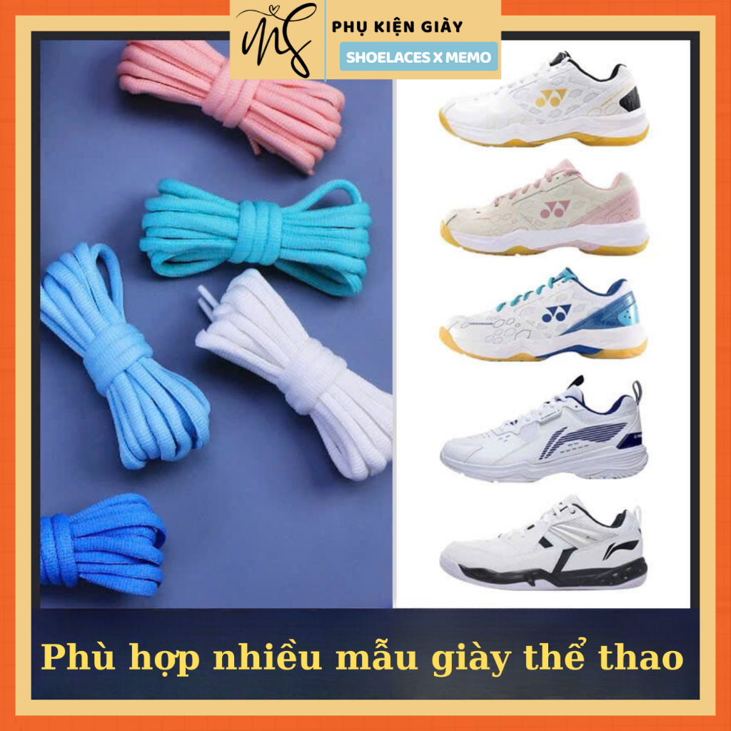 Dây giày cầu lông yonex oval tròn cao cấp phù hợp mọi mẫu giày thể thao,giày chạy bộ, cầu lông màu trắng, đen
