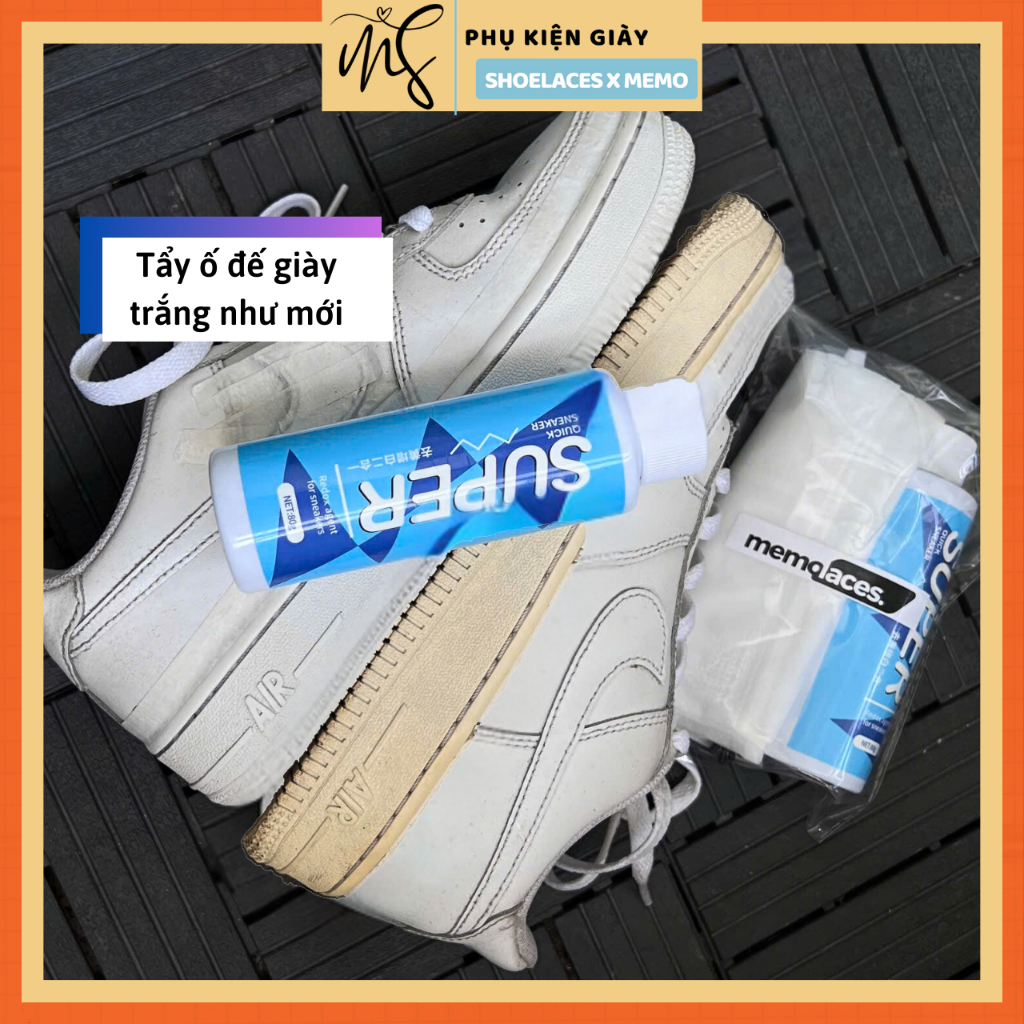 Tẩy ố đế giày vệ sinh giày như mới super chuyên dụng đầy đủ phụ kiện khăn lau giày