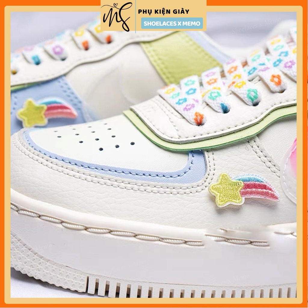 Sticker Custom Giày Ngôi Sao Sắc Màu,Nhãn dán vải AF1AJ1 -  Memo Custom