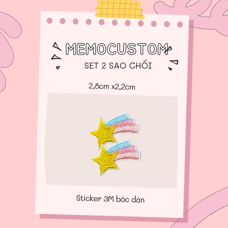 Sticker Custom Giày Ngôi Sao Sắc Màu,Nhãn dán vải AF1AJ1 - Memo Custom Sticker Custom Giày Ngôi Sao Sắc Màu,Nhãn dán vải AF1AJ1 - Memo Custom
